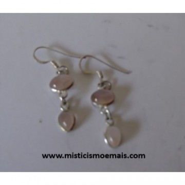 Brincos - Quartzo Rosa.